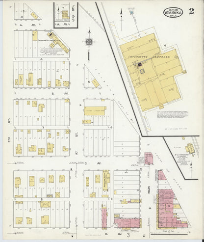 Sanborn Fire Insurance Map from Waurika, Jefferson County, Oklahoma (1916), Sheet #0002 - Complete Map Set gallery image, historic Sanborn map, vintage wall art, Oklahoma Oklahoma