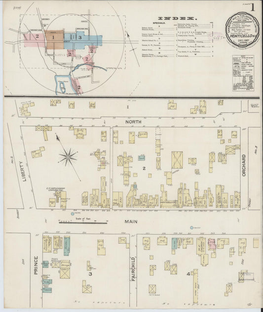 Sanborn Fire Insurance Map from Monticello, Sullivan County, New York (1887), Sheet #0001 - Complete Map Set gallery image, historic Sanborn map, vintage wall art, New York New York