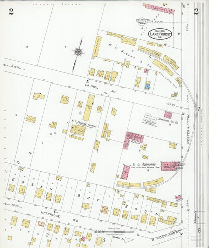 Sanborn Fire Insurance Map from Lake Forest, Lake County, Illinois (1926), Sheet #0002 - Complete Map Set gallery image, historic Sanborn map, vintage wall art, Illinois Illinois
