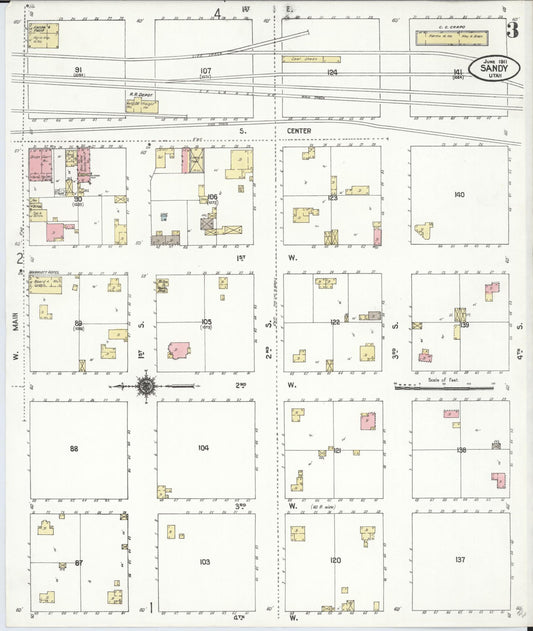 Sanborn Fire Insurance Map from Sandy, Salt Lake County, Utah (1911), Sheet #0003 - Historic Sanborn Fire Insurance Map Print, vintage old map wall art, antique decor, genealogy gift, Utah Utah map