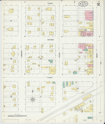 Sanborn Fire Insurance Map from Wayne, Wayne County, Nebraska (1897), Sheet #0002 - Complete Map Set gallery image, historic Sanborn map, vintage wall art, Nebraska Nebraska