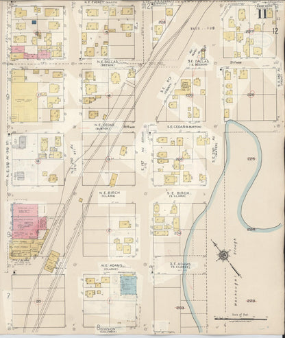 Sanborn Fire Insurance Map from Camas, Clark County, Washington (1943), Sheet #0011 - Complete Map Set gallery image, historic Sanborn map, vintage wall art, Washington Washington