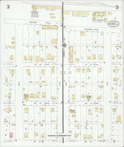 Sanborn Fire Insurance Map from Kimball, Brule County, South Dakota (1928), Sheet #0003 - Complete Map Set gallery image, historic Sanborn map, vintage wall art, South Dakota South Dakota