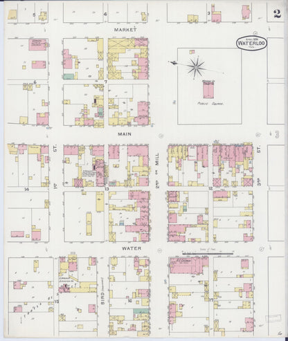 Sanborn Fire Insurance Map from Waterloo, Monroe County, Illinois (1898), Sheet #0002 - Complete Map Set gallery image, historic Sanborn map, vintage wall art, Illinois Illinois
