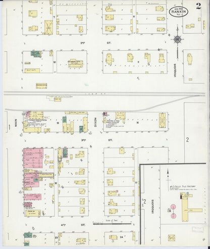 Sanborn Fire Insurance Map from Rankin, Vermilion County, Illinois (1910), Sheet #0002 - Complete Map Set gallery image, historic Sanborn map, vintage wall art, Illinois Illinois