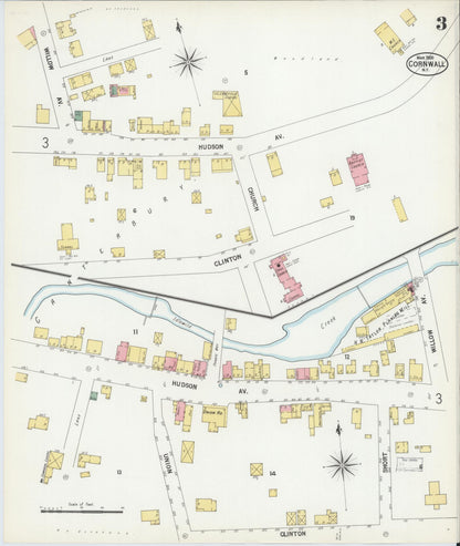 Sanborn Fire Insurance Map from Cornwall, Orange County, New York (1900), Sheet #0003 - Complete Map Set gallery image, historic Sanborn map, vintage wall art, New York New York