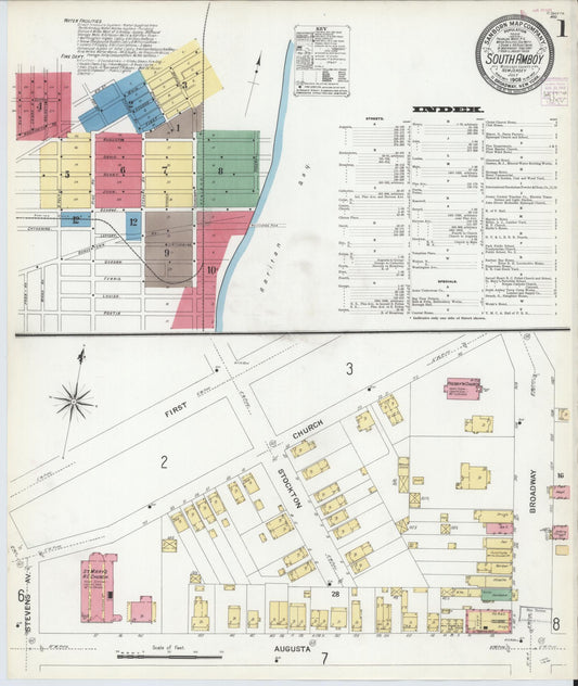 Sanborn Fire Insurance Map from South Amboy, Middlesex County, New Jersey. (1908) – Historic Sanborn Fire Insurance Map Print