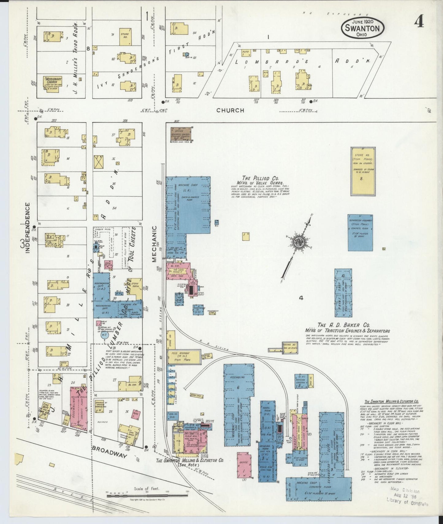 Sanborn Fire Insurance Map from Swanton, Fulton County, Ohio (1920), Sheet #0004 - Historic Sanborn Fire Insurance Map Print, vintage old map wall art, antique decor, genealogy gift, Ohio Ohio map