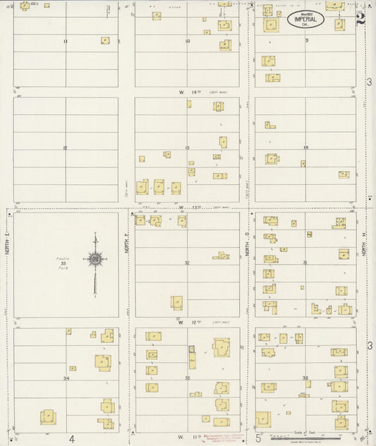Sanborn Fire Insurance Map from Imperial, Imperial County, California (1922), Sheet #0002 - Historic Sanborn Fire Insurance Map Print, vintage old map wall art, antique decor, genealogy gift, California California map