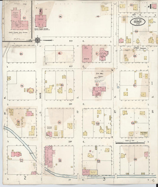 Sanborn Fire Insurance Map from Sandy, Salt Lake County, Utah (1930), Sheet #0004 - Historic Sanborn Fire Insurance Map Print, vintage old map wall art, antique decor, genealogy gift, Utah Utah map