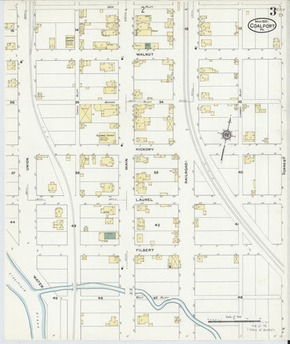 Sanborn Fire Insurance Map from Coalport, Clearfield County, Pennsylvania (1910), Sheet #0003 - Complete Map Set gallery image, historic Sanborn map, vintage wall art, Pennsylvania Pennsylvania