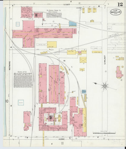 Sanborn Fire Insurance Map from Massillon, Stark County, Ohio (1901), Sheet #0012 - Historic Sanborn Fire Insurance Map Print, vintage old map wall art, antique decor, genealogy gift, Ohio Ohio map