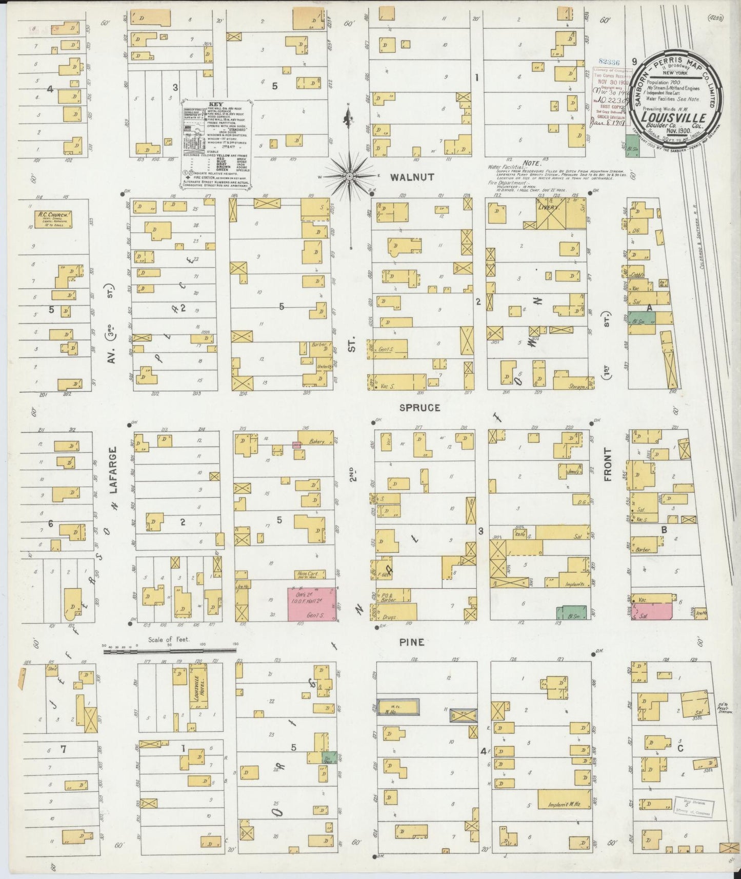 Sanborn Fire Insurance Map from Louisville, Boulder County, Colorado. (1900) – Historic Sanborn Fire Insurance Map Print