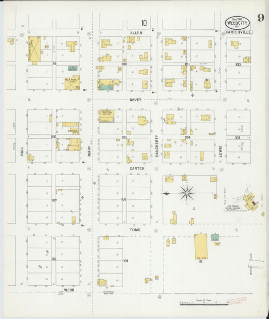 Sanborn Fire Insurance Map from Webb City, Jasper County, Missouri (1900), Sheet #0009 - Historic Sanborn Fire Insurance Map Print, vintage old map wall art, antique decor, genealogy gift, Missouri Missouri map