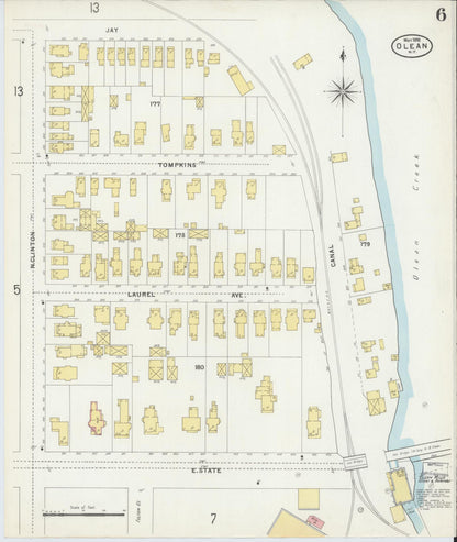 Sanborn Fire Insurance Map from Olean, Cattaraugus County, New York (1898), Sheet #0006 - Complete Map Set gallery image, historic Sanborn map, vintage wall art, New York New York