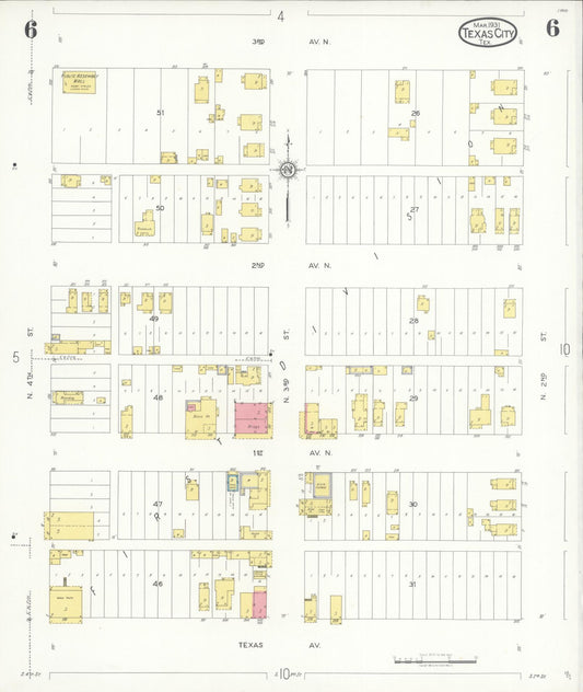 Sanborn Fire Insurance Map from Texas City, Galveston County, Texas (1931), Sheet #0006 - Historic Sanborn Fire Insurance Map Print, vintage old map wall art, antique decor, genealogy gift, Texas Texas map