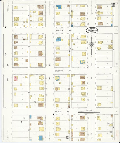 Sanborn Fire Insurance Map from Tucumcari, Quay County, New Mexico (1919), Sheet #0010 - Complete Map Set gallery image, historic Sanborn map, vintage wall art, New Mexico New Mexico