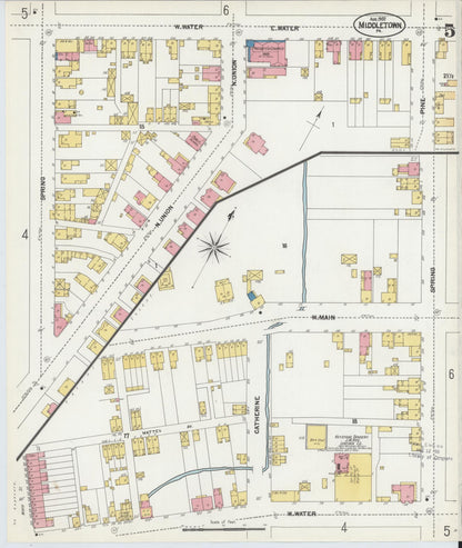 Sanborn Fire Insurance Map from Middletown, Dauphin County, Pennsylvania (1902), Sheet #0005 - Historic Sanborn Fire Insurance Map Print, vintage old map wall art, antique decor, genealogy gift, Pennsylvania Pennsylvania map