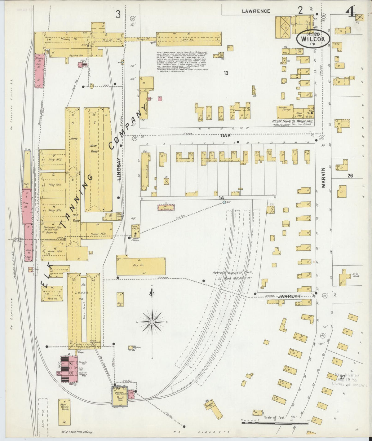 Sanborn Fire Insurance Map from Wilcox, Elk County, Pennsylvania (1900), Sheet #0004 - Historic Sanborn Fire Insurance Map Print, vintage old map wall art, antique decor, genealogy gift, Pennsylvania Pennsylvania map