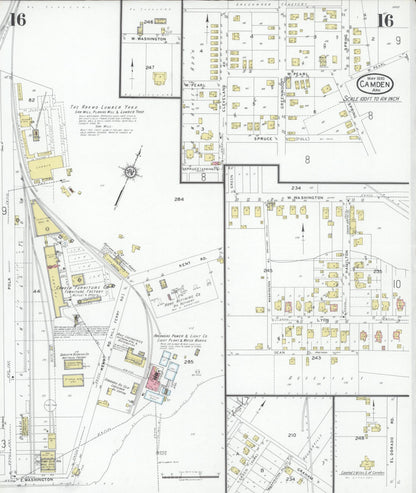 Sanborn Fire Insurance Map from Camden, Ouachita County, Arkansas (1930), Sheet #0016 - Complete Map Set gallery image, historic Sanborn map, vintage wall art, Arkansas Arkansas