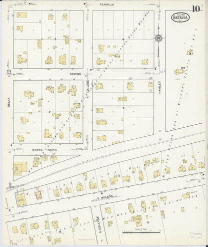 Sanborn Fire Insurance Map from Batavia, Kane County, Illinois (1916), Sheet #0010 - Complete Map Set gallery image, historic Sanborn map, vintage wall art, Illinois Illinois
