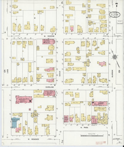 Sanborn Fire Insurance Map from Clyde, Wayne County, New York (1912), Sheet #0007 - Complete Map Set gallery image, historic Sanborn map, vintage wall art, New York New York