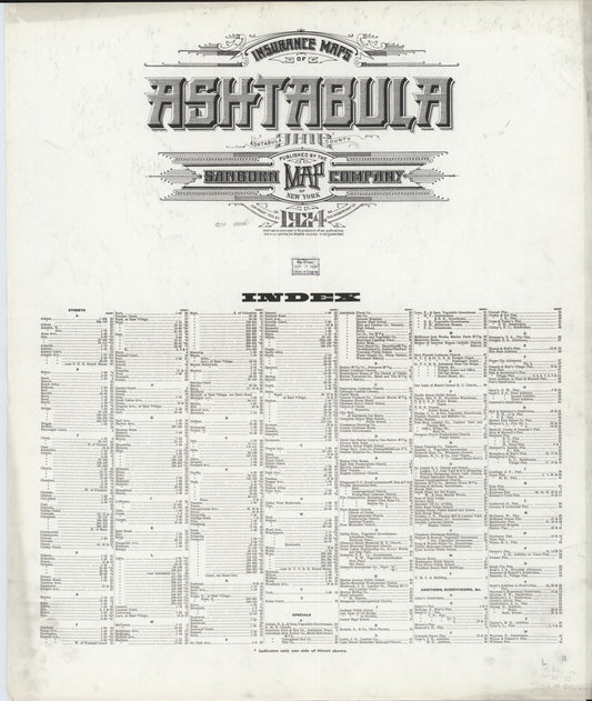 Sanborn Fire Insurance Map from Ashtabula, Ashtabula County, Ohio. (1924) – Historic Sanborn Fire Insurance Map Print