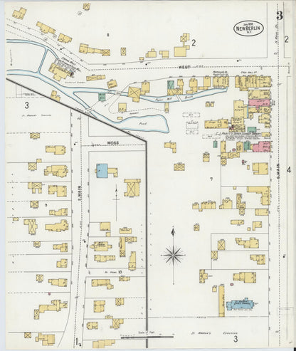Sanborn Fire Insurance Map from New Berlin, Chenango County, New York (1899), Sheet #0003 - Complete Map Set gallery image, historic Sanborn map, vintage wall art, New York New York