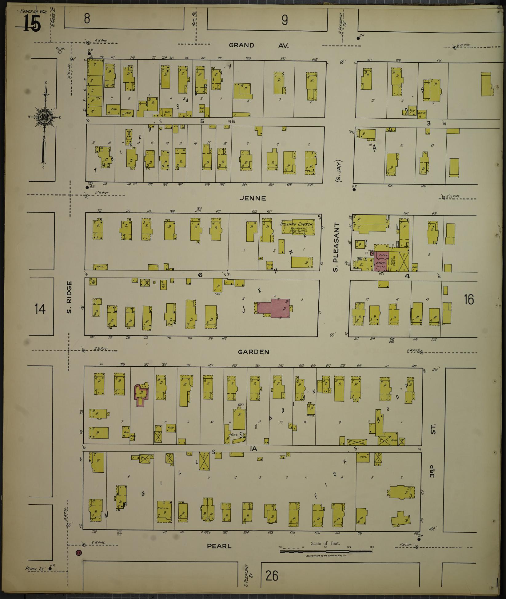Sanborn Fire Insurance Map from Kenosha, Kenosha County, Wisconsin. (1918), Sheet 19