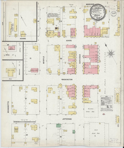 Sanborn Fire Insurance Map from Kosse, Limestone County, Texas (1899), Sheet #0001 - Historic Sanborn Fire Insurance Map Print, vintage old map wall art, antique decor, genealogy gift, Texas Texas map