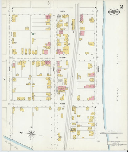 Sanborn Fire Insurance Map from Freeport, Armstrong County, Pennsylvania (1902), Sheet #0002 - Complete Map Set gallery image, historic Sanborn map, vintage wall art, Pennsylvania Pennsylvania