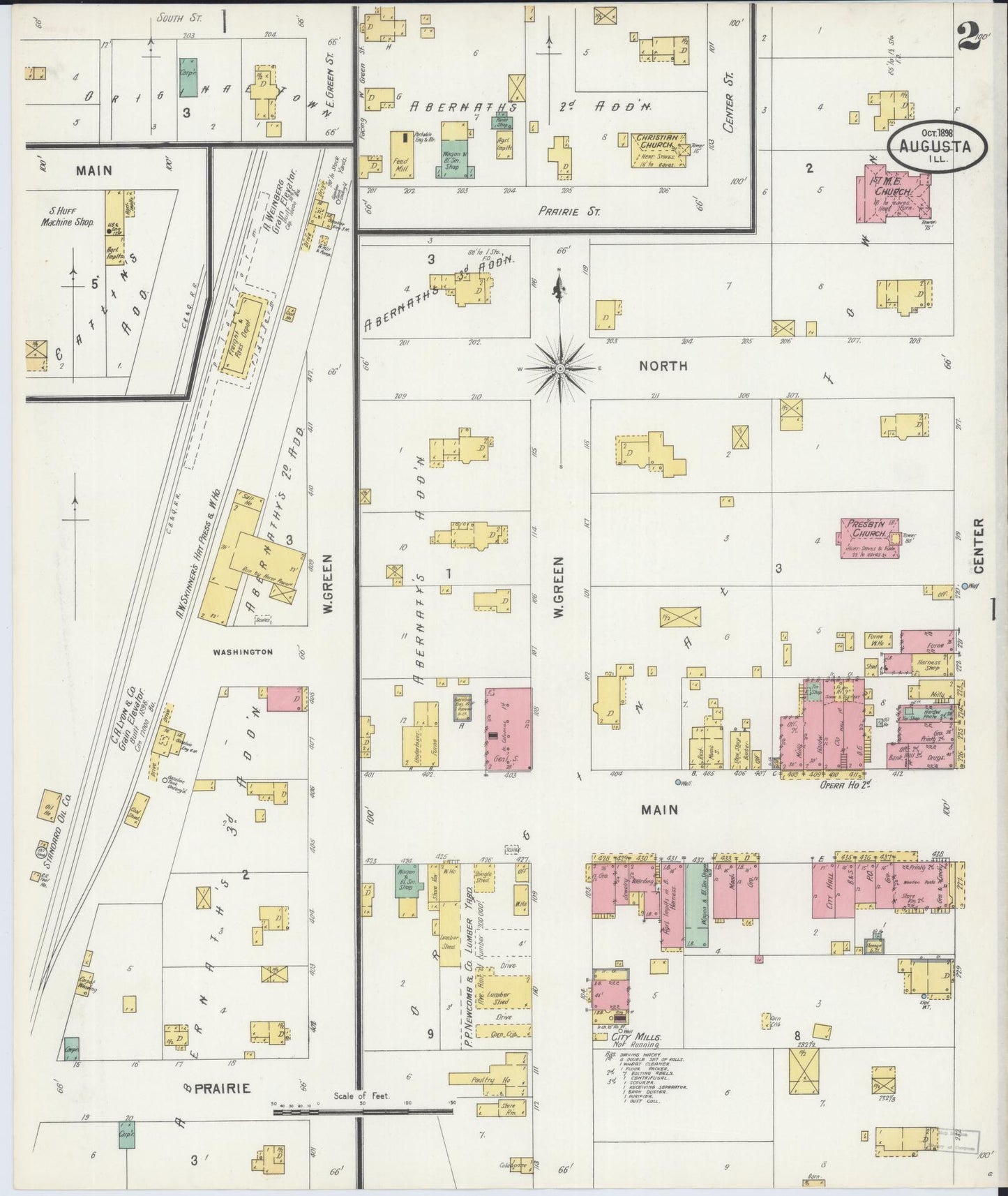 Sanborn Fire Insurance Map from Augusta, Hancock County, Illinois (1898), Sheet #0002 - Complete Map Set gallery image, historic Sanborn map, vintage wall art, Illinois Illinois