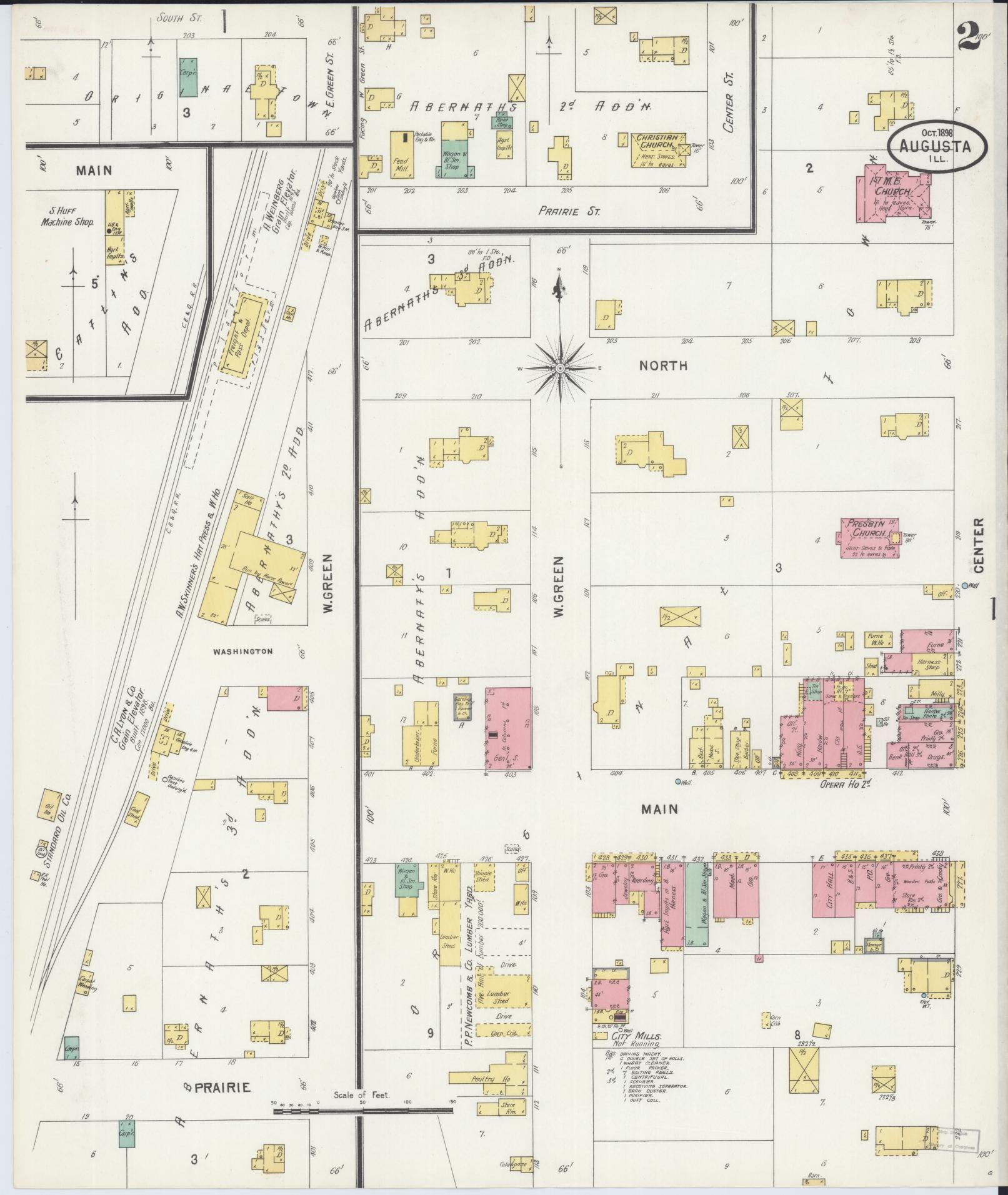 Sanborn Fire Insurance Map from Augusta, Hancock County, Illinois (1898), Sheet #0002 - Complete Map Set gallery image, historic Sanborn map, vintage wall art, Illinois Illinois