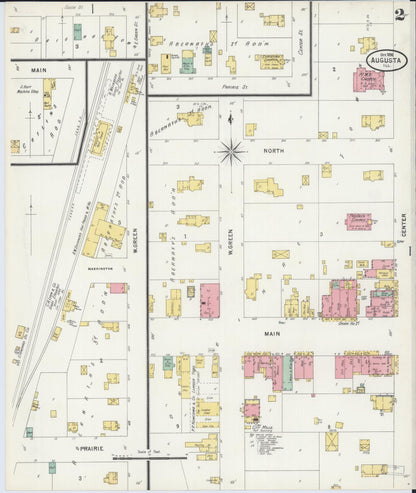 Sanborn Fire Insurance Map from Augusta, Hancock County, Illinois (1898), Sheet #0002 - Complete Map Set gallery image, historic Sanborn map, vintage wall art, Illinois Illinois