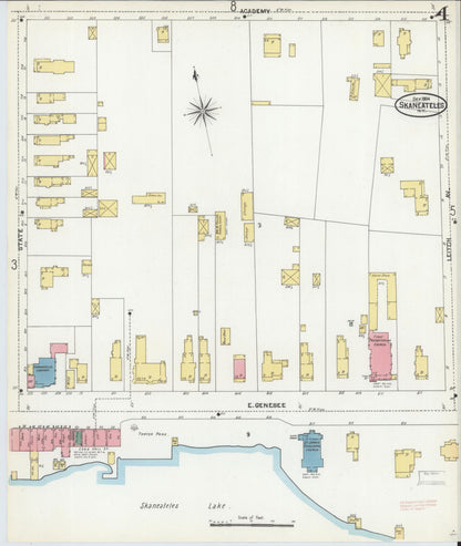 Sanborn Fire Insurance Map from Skaneateles, Onondaga County, New York (1904), Sheet #0004 - Complete Map Set gallery image, historic Sanborn map, vintage wall art, New York New York