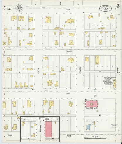 Sanborn Fire Insurance Map from Colorado, Mitchell County, Texas (1902), Sheet #0003 - Complete Map Set gallery image, historic Sanborn map, vintage wall art, Texas Texas