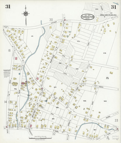 Sanborn Fire Insurance Map from Torrington, Litchfield County, Connecticut (1924), Sheet #0031 - Complete Map Set gallery image, historic Sanborn map, vintage wall art, Connecticut Connecticut