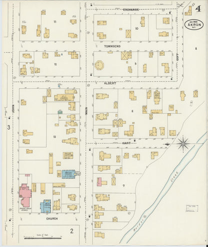 Sanborn Fire Insurance Map from Akron, Erie County, New York (1900), Sheet #0004 - Complete Map Set gallery image, historic Sanborn map, vintage wall art, New York New York