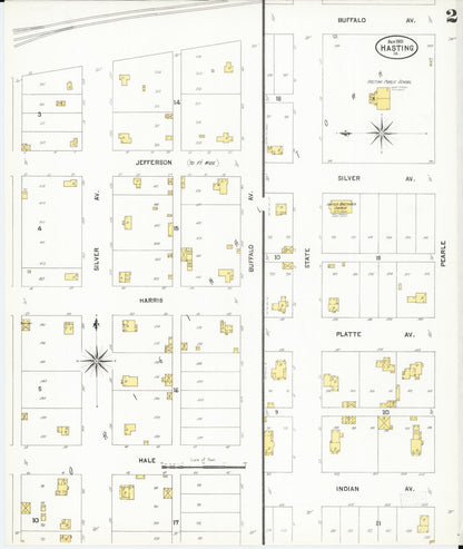 Sanborn Fire Insurance Map from Hastings, Mills County, Iowa (1901), Sheet #0002 - Historic Sanborn Fire Insurance Map Print