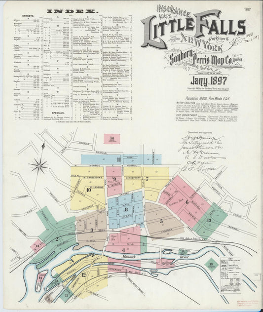 Sanborn Fire Insurance Map from Little Falls, Herkimer County, New York. (1897) – Historic Sanborn Fire Insurance Map Print