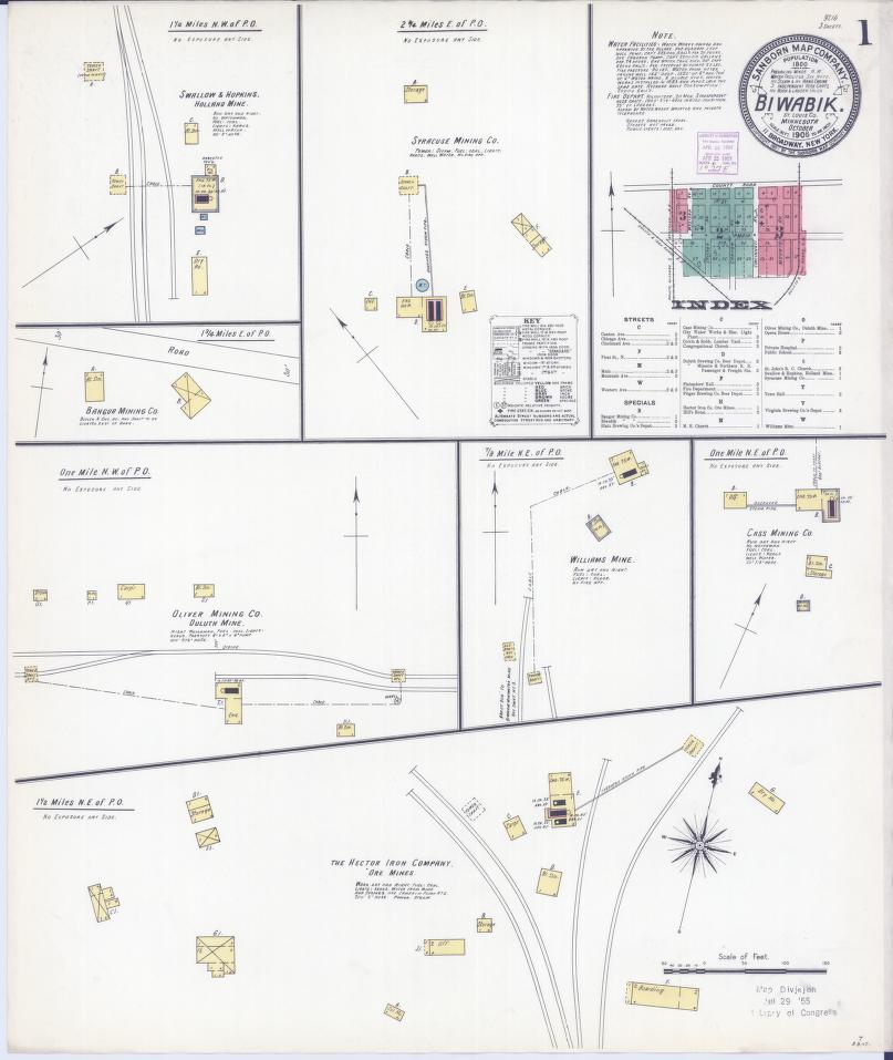Sanborn Fire Insurance Map from Biwabik, Saint Louis County, Minnesota. (1906) – Map View