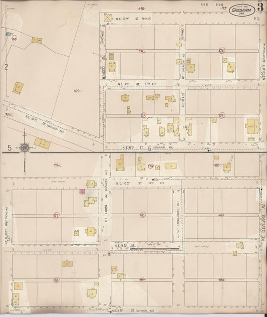 Sanborn Fire Insurance Map from Gresham, Multnomah County, Oregon (1941), Sheet #0003 - Historic Sanborn Fire Insurance Map Print, vintage old map wall art, antique decor, genealogy gift, Oregon Oregon map