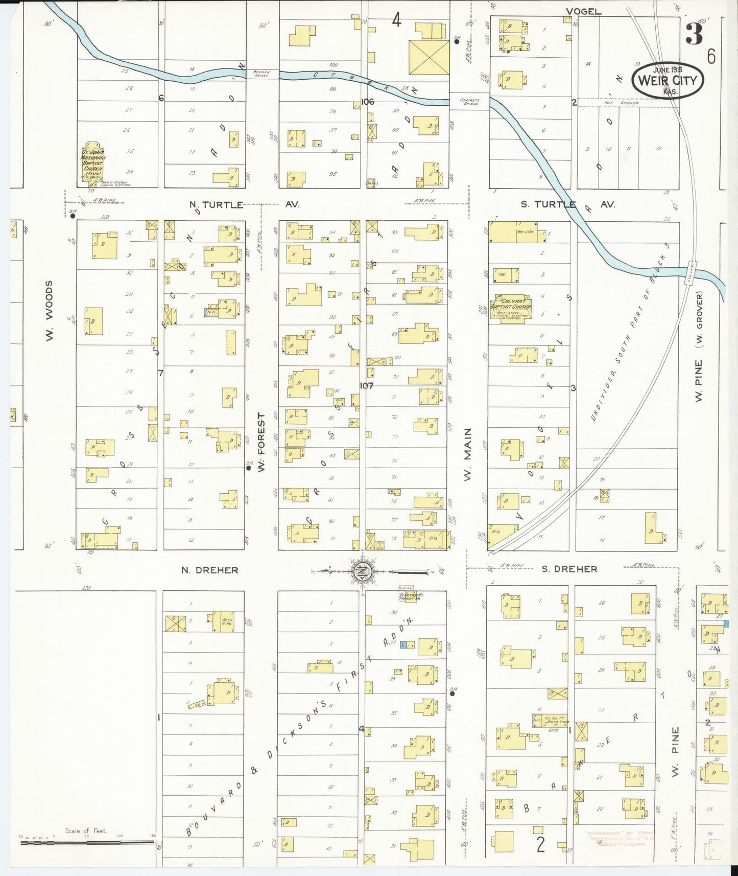 Sanborn Fire Insurance Map from Weir, Cherokee County, Kansas (1915), Sheet #0003 - Complete Map Set gallery image, historic Sanborn map, vintage wall art, Kansas Kansas