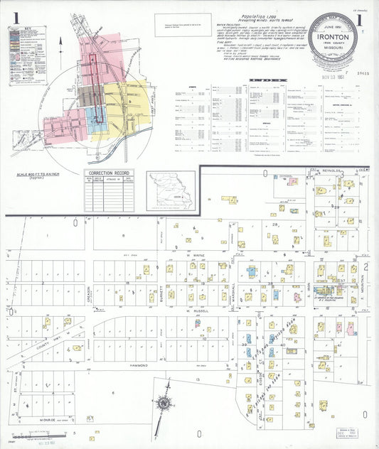 Sanborn Fire Insurance Map from Ironton, Iron County, Missouri. (1951) – Historic Sanborn Fire Insurance Map Print