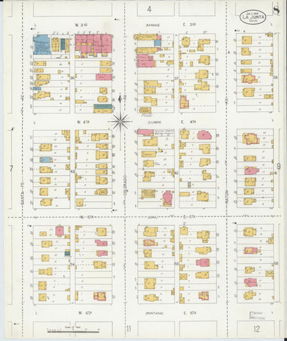 Sanborn Fire Insurance Map from La Junta, Otero County, Colorado (1906), Sheet #0008 - Complete Map Set gallery image, historic Sanborn map, vintage wall art, Colorado Colorado