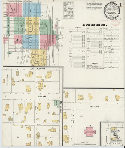Sanborn Fire Insurance Map from McKinney, Collin County, Texas (1897), Sheet #0001 - Complete Map Set gallery image, historic Sanborn map, vintage wall art, Texas Texas