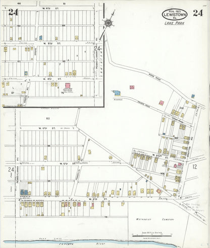 Sanborn Fire Insurance Map from Lewistown, Mifflin County, Pennsylvania (1923), Sheet #0024 - Complete Map Set gallery image, historic Sanborn map, vintage wall art, Pennsylvania Pennsylvania