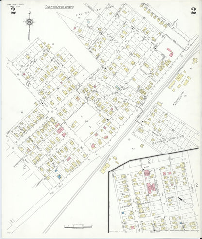 Sanborn Fire Insurance Map from Brilliant, Jefferson County, Ohio (1938), Sheet #0002 - Complete Map Set gallery image, historic Sanborn map, vintage wall art, Ohio Ohio