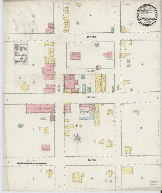 Sanborn Fire Insurance Map from Greensboro, Greene County, Georgia (1895), Sheet #0001 - Historic Sanborn Fire Insurance Map Print, vintage old map wall art, antique decor, genealogy gift, Georgia Georgia map
