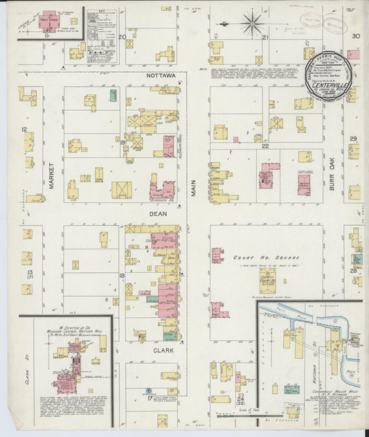 Sanborn Fire Insurance Map from Centreville, Saint Joseph County, Michigan (1899), Sheet #0001 - Historic Sanborn Fire Insurance Map Print, vintage old map wall art, antique decor, genealogy gift, Michigan Michigan map